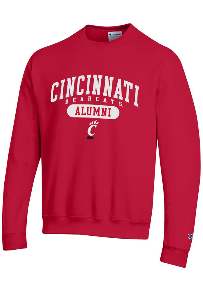 Champion Cincinnati Bearcats Mens Red PILL ALUMNI Long Sleeve Crew Sweatshirt