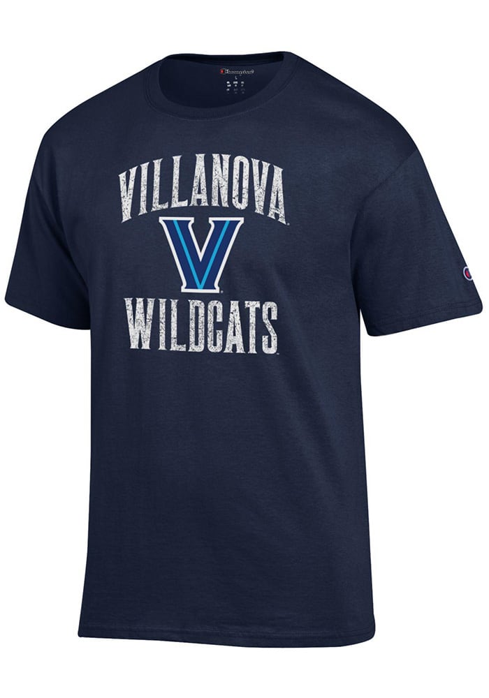 Champion Villanova Wildcats Navy Blue #1 Graphic Short Sleeve T Shirt