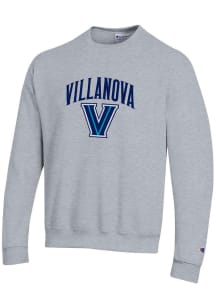 Champion Villanova Wildcats Mens Grey Arch Mascot Long Sleeve Crew Sweatshirt