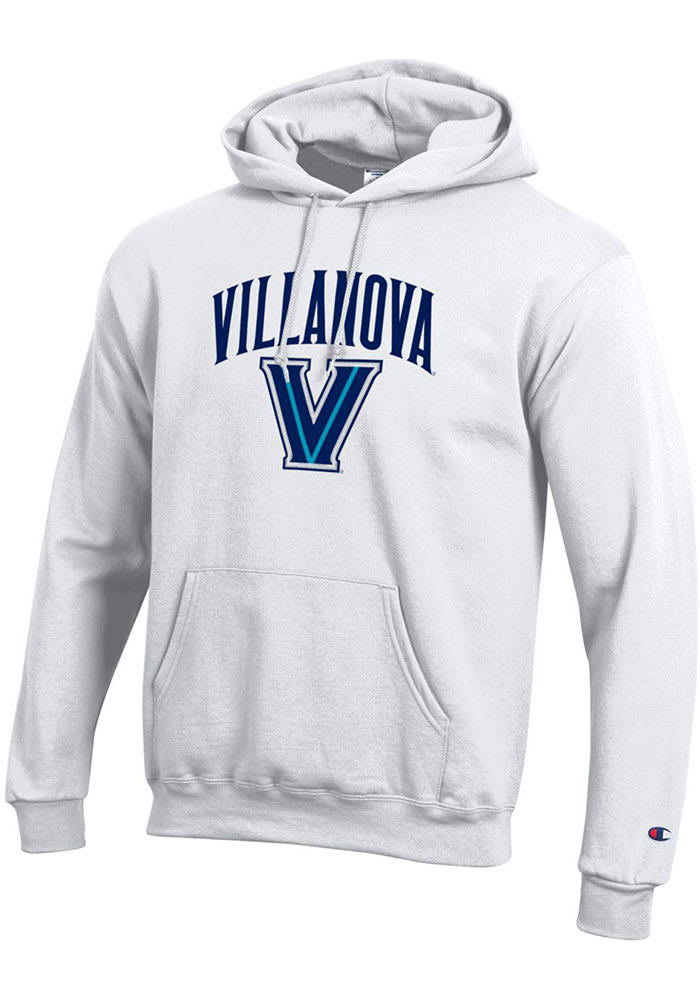 Champion Villanova Wildcats Mens White Arch Mascot Long Sleeve Hoodie