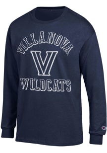 Champion Villanova Wildcats Navy Blue Number One Graphic Long Sleeve T Shirt