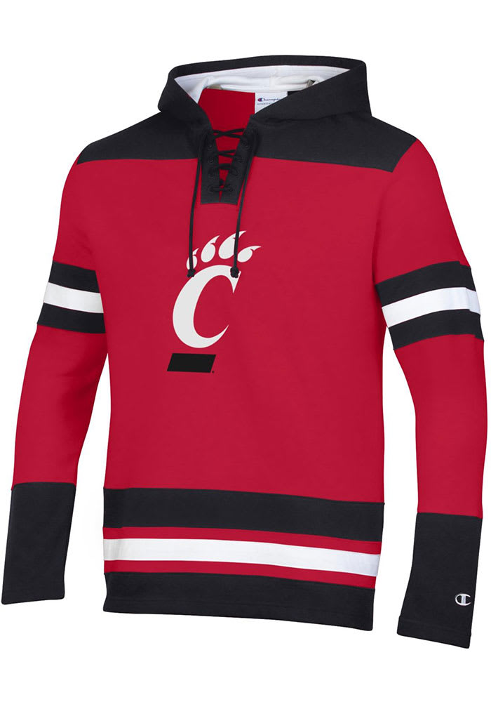 Champion Cincinnati Bearcats Mens Red Hockey Long Sleeve Hoodie