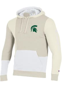 Champion Michigan State Spartans Mens White Patchwork Long Sleeve Hoodie