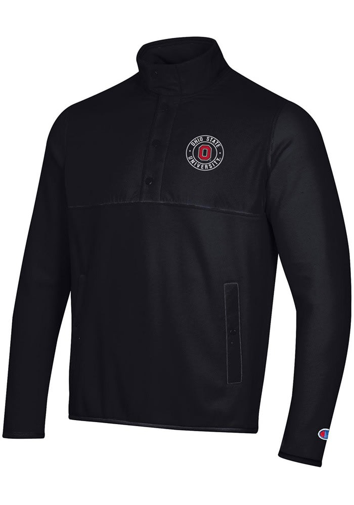 Champion Mens BLACK Ohio State Buckeyes Explorer Fleece Long