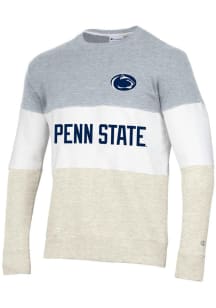 Champion Penn State Nittany Lions Mens Grey Blocked Long Sleeve Crew Sweatshirt