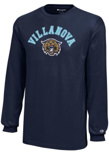 Champion Villanova Wildcats Youth Navy Blue Arch Mascot Long Sleeve T-Shirt