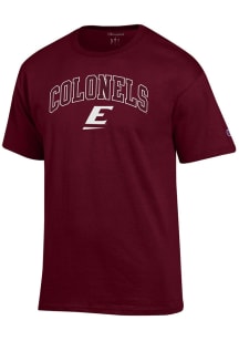 Champion Eastern Kentucky Colonels Maroon ARCHED MASCOT Short Sleeve T Shirt