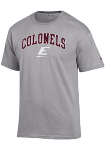 Champion Eastern Kentucky Colonels Grey ARCHED MASCOT Short Sleeve T Shirt