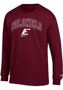 Champion Eastern Kentucky Colonels Maroon ARCHED MASCOT Long Sleeve T Shirt