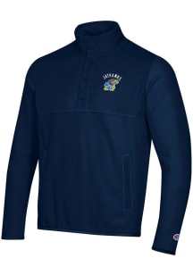 Champion Kansas Jayhawks Mens Navy Blue Explorer Fleece Long Sleeve 1/4 Zip Pullover