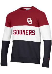 Champion Oklahoma Sooners Mens Crimson Blocked Long Sleeve Crew Sweatshirt
