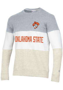 Champion Oklahoma State Cowboys Mens Grey Blocked Long Sleeve Crew Sweatshirt