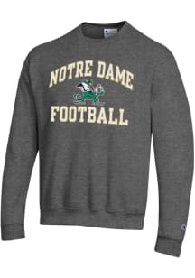 Champion Notre Dame Fighting Irish Mens Charcoal Number One Graphic Football Long Sleeve Crew Sw..