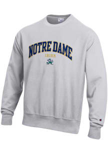 Champion Notre Dame Fighting Irish Mens Grey Arch Long Sleeve Crew Sweatshirt