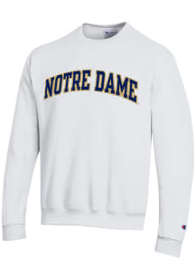 Champion Notre Dame Fighting Irish Mens White Arch Long Sleeve Crew Sweatshirt