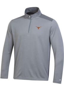 Champion Texas Longhorns Mens Charcoal Stadium Two Tone Long Sleeve 1/4 Zip Pullover