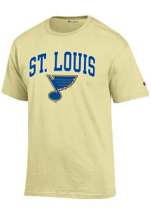 Champion St Louis Blues Gold Arch Name Mascot Short Sleeve T Shirt