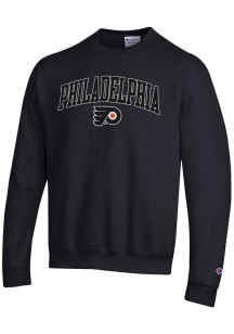 Champion Philadelphia Flyers Mens Black Powerblend Long Sleeve Crew Sweatshirt