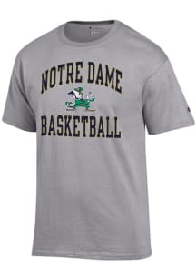 Champion Notre Dame Fighting Irish Grey Number One Graphic Basketball Short Sleeve T Shirt