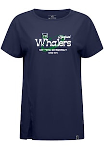 Levelwear Hartford Whalers Womens Navy Blue Influx Orbital Short Sleeve T-Shirt