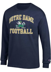 Champion Notre Dame Fighting Irish Navy Blue Number One Graphic Football Long Sleeve T Shirt