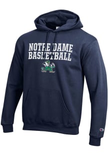 Champion Notre Dame Fighting Irish Mens Navy Blue Stacked Basketball Long Sleeve Hoodie