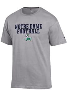 Champion Notre Dame Fighting Irish Grey Stacked Football Short Sleeve T Shirt