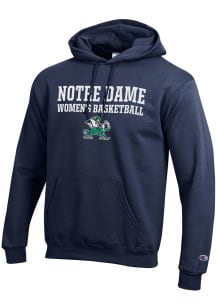 Champion Notre Dame Fighting Irish Mens Navy Blue Stacked Womens Basketball Long Sleeve Hoodie
