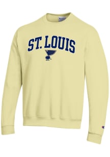Champion St Louis Blues Mens Gold Powerblend Long Sleeve Crew Sweatshirt