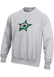 Champion Dallas Stars Mens Grey LOGO Long Sleeve Crew Sweatshirt