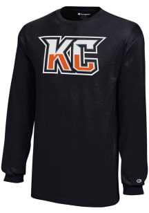 Champion Kansas City Mavericks Youth Black KC Logo Long Sleeve T-Shirt