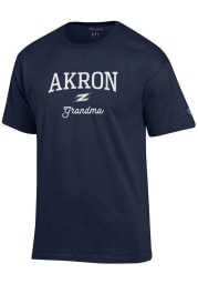 Champion Akron Zips Womens Navy Blue Grandma Short Sleeve T-Shirt