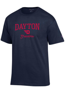 Champion Dayton Flyers Womens Navy Blue Grandma Short Sleeve T-Shirt