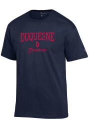 Champion Duquesne Dukes Womens Navy Blue Grandma Short Sleeve T-Shirt