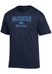 Champion Washburn Ichabods Womens Navy Blue Grandma Short Sleeve T-Shirt