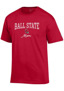 Champion Ball State Cardinals Womens Red Mom Short Sleeve T-Shirt