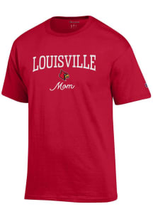 Champion Louisville Cardinals Womens Red Mom Short Sleeve T-Shirt