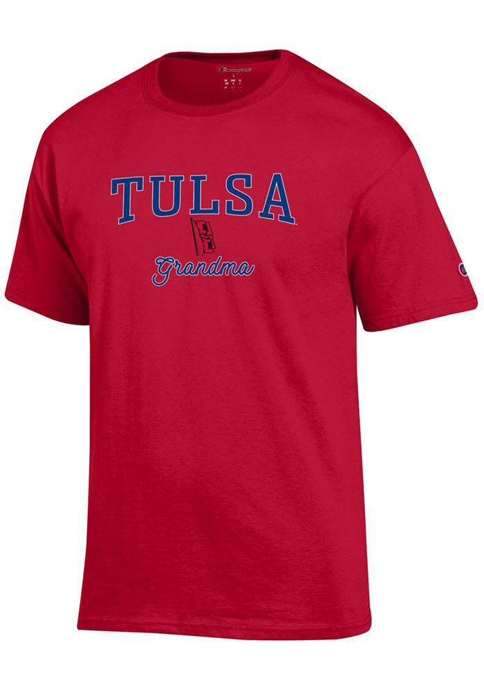 Champion Tulsa Golden Hurricanes Womens Red Grandma Short Sleeve T-Shirt
