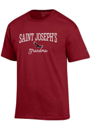 Champion Saint Josephs Hawks Womens Cardinal Grandma Short Sleeve T-Shirt
