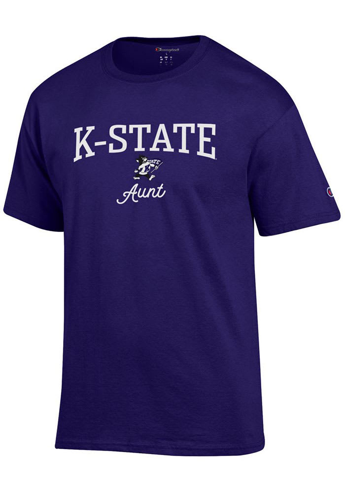 Champion K-State Wildcats Women's Purple Aunt Short Sleeve T-Shirt, Purple, 100% Cotton Jersey, Size S, Rally House