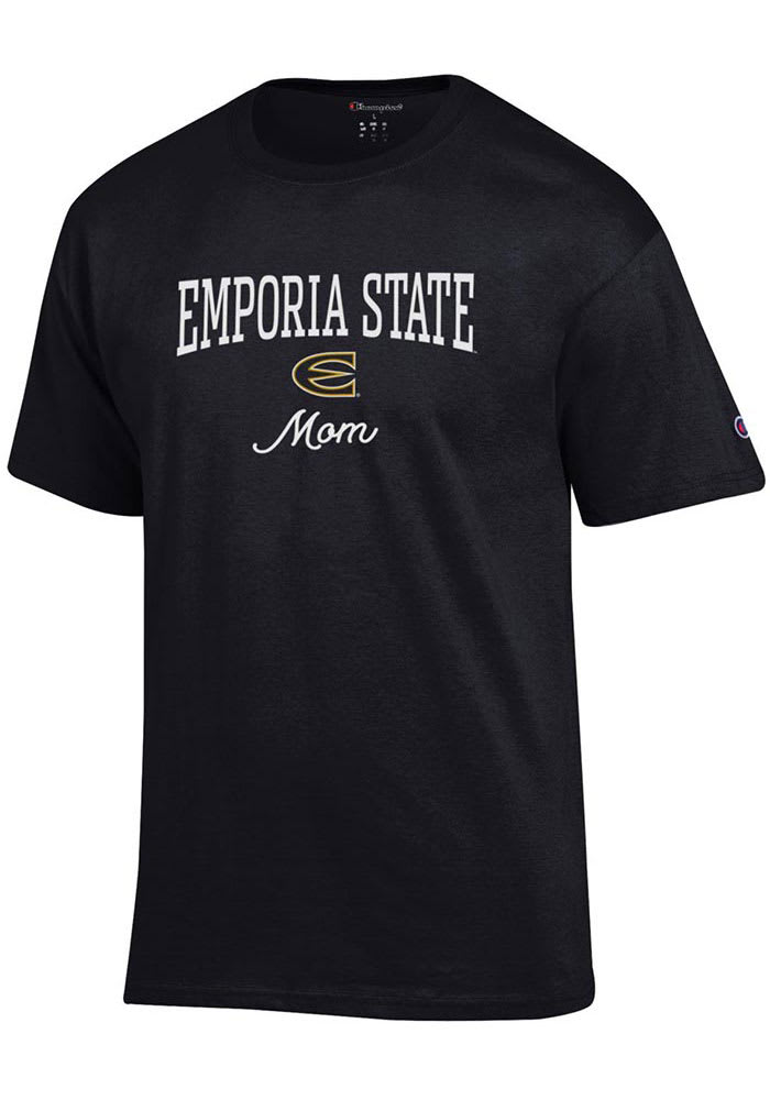 Champion Emporia State Hornets Womens Black Mom Short Sleeve T-Shirt