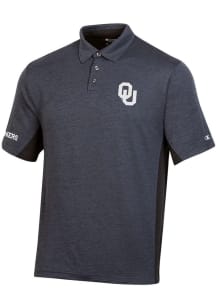 Champion Oklahoma Sooners Mens Black Stadium Two Tone Short Sleeve Polo