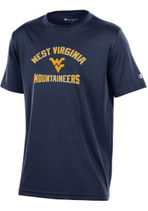 Champion West Virginia Mountaineers Youth Navy Blue Number 1 Short Sleeve T-Shirt