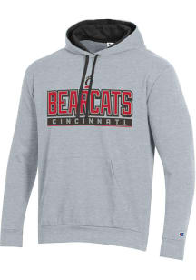 Champion Cincinnati Bearcats Mens Grey Stadium Flat Name Long Sleeve Hoodie