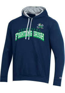 Champion Notre Dame Fighting Irish Mens Navy Blue Stadium Flat Name Long Sleeve Hoodie