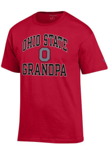 Champion Ohio State Buckeyes Red Number One Arched Grandpa Short Sleeve T Shirt