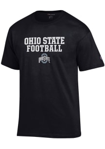 Champion Ohio State Buckeyes Black Stacked Football Short Sleeve T Shirt