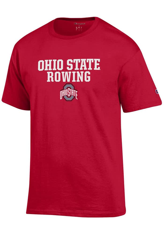 Champion Ohio State Buckeyes Red Stacked Rowing Short Sleeve T Shirt