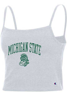 Champion Michigan State Spartans Womens Grey Fan Cropped Cami Tank Top