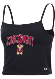Champion Cincinnati Bearcats Womens Black Fan Cropped Cami Tank Top